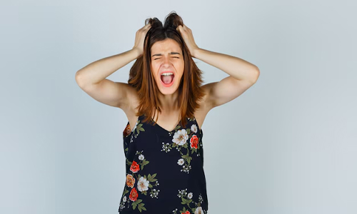 A lady stressed