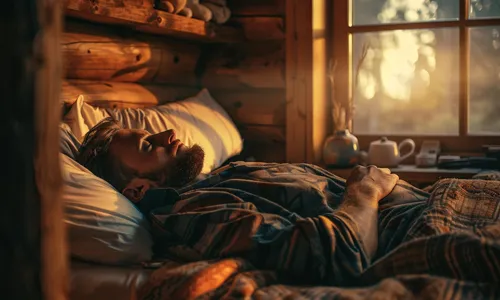 Person resting while experiencing emotional dream scenarios