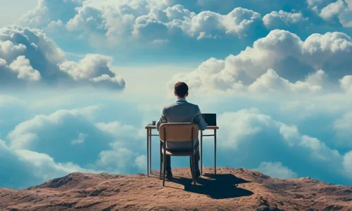 Person imagining a dream world while practicing lucid dreaming