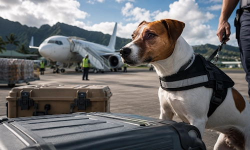 Image of dogs in Hawaii, making it one of the aggressive anti-snake measures on Earth