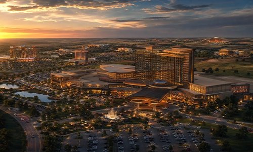 Slot machines inside a large tribal casino in Oklahoma
