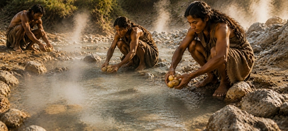 How Ancestors Boiled Their Food In Hot Springs Early