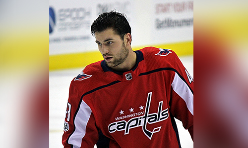 Tom Wilson of the Washington Capitals, infamous for repeated NHL suspensions due to illegal hits