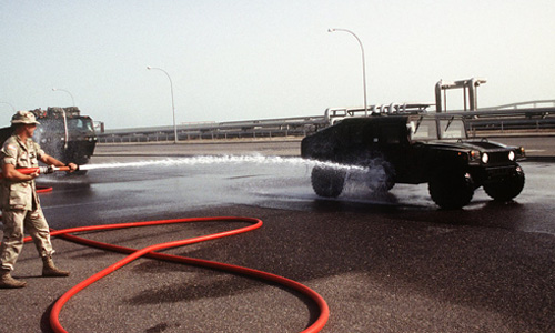 Using Fire Hoses to Wash Cars