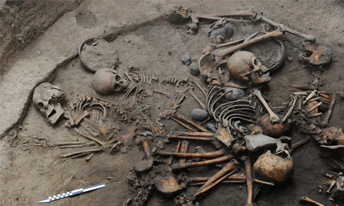 Weird ancient artifacts of a mass grave