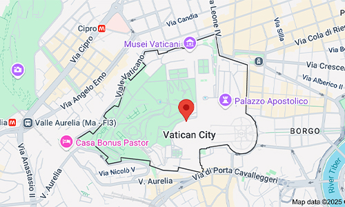 Map showing Vatican City within Rome