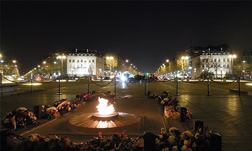 Eternal flame at Arc de Triomphe