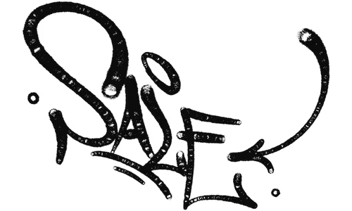 A tag graffiti of the word Sou