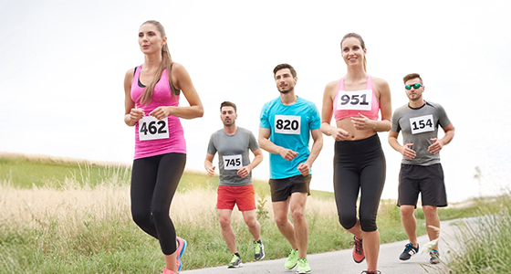 runners are participating in a marathon race