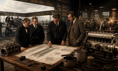 Historic BMW aircraft engine reflecting the brand’s early aerospace roots