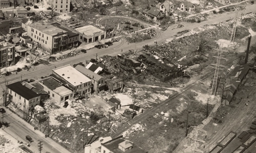 Historic tornado damage in Lorain, Ohio, from 1924